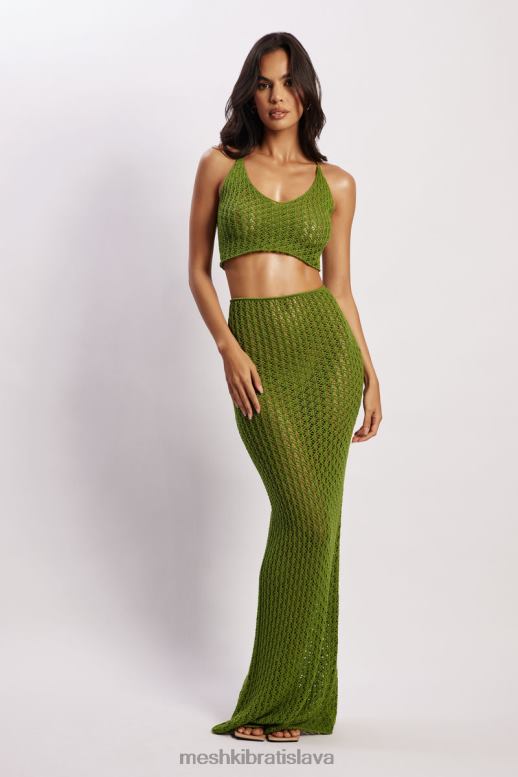 Meshki Rosella háčkovaný crop top oblečenie zelená 4N0F61187