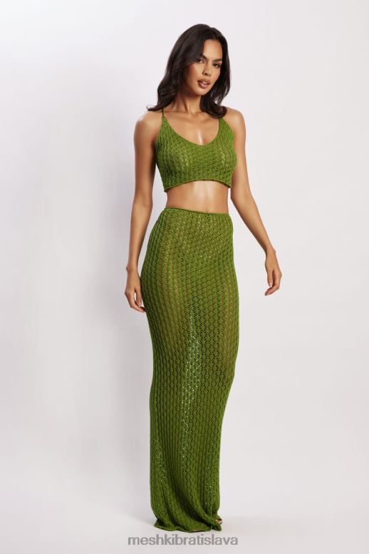 Meshki Rosella háčkovaný crop top oblečenie zelená 4N0F61187