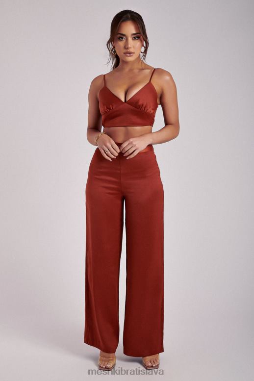 Meshki ashley saténový crop top oblečenie meď 4N0F61204