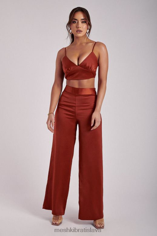 Meshki ashley saténový crop top oblečenie meď 4N0F61204