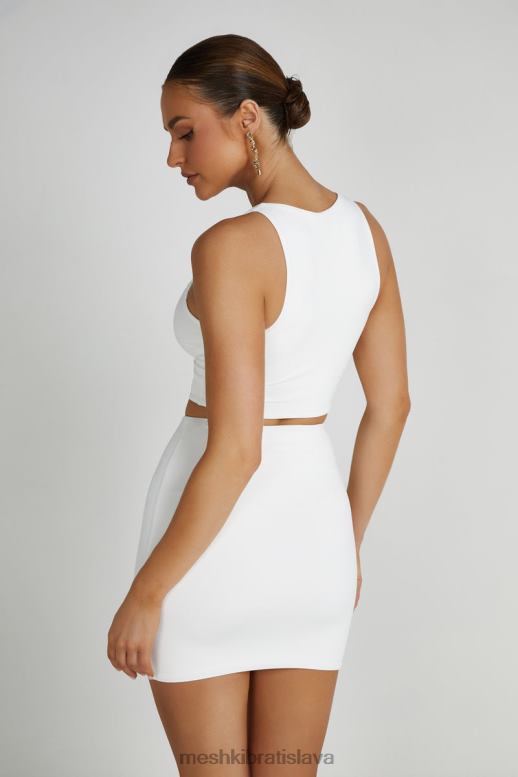 Meshki chloe cut out crop top oblečenie biely 4N0F6792