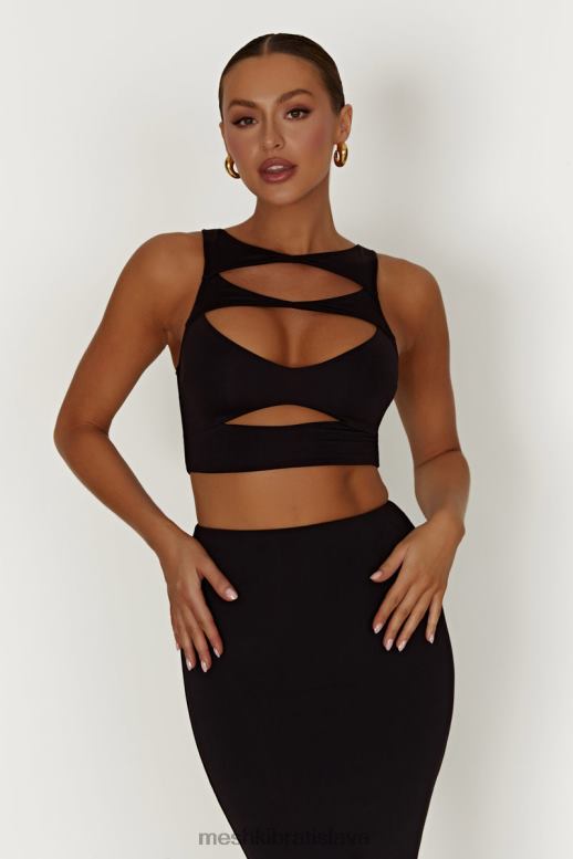 Meshki chloe cut out crop top oblečenie čierna 4N0F6855