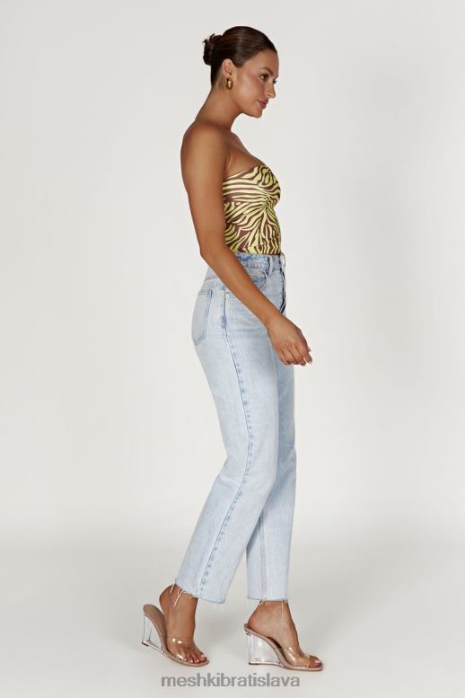 Meshki crop top dina bandeau oblečenie zebra potlač 4N0F6980