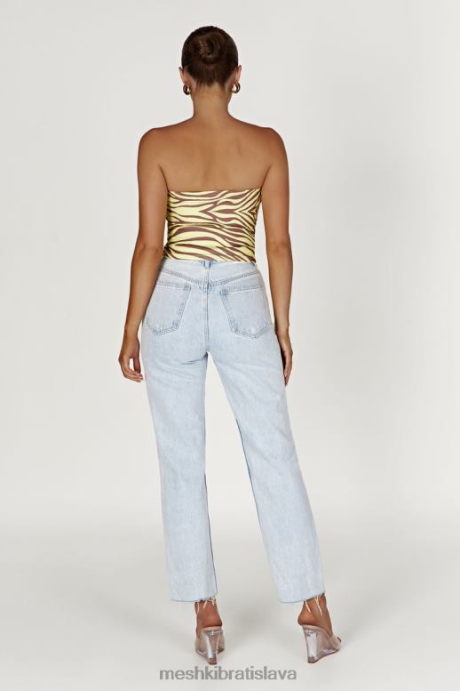 Meshki crop top dina bandeau oblečenie zebra potlač 4N0F6980