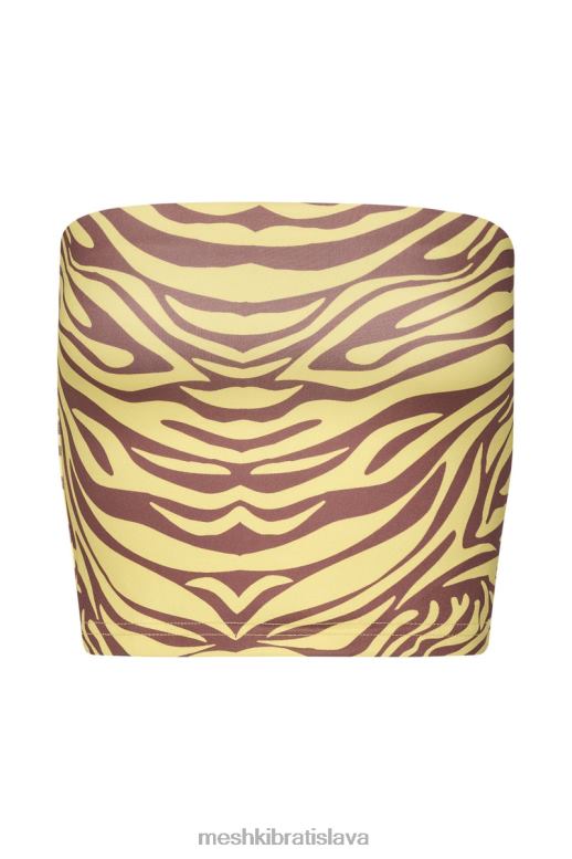 Meshki crop top dina bandeau oblečenie zebra potlač 4N0F6980