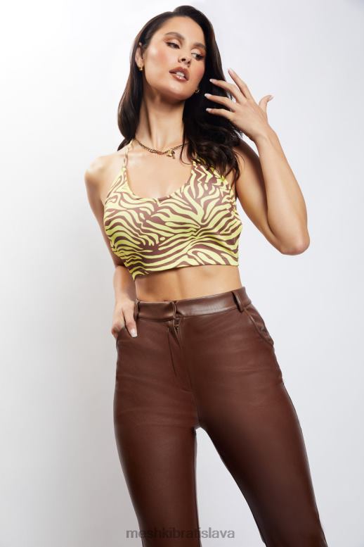 Meshki crop top joelle halter oblečenie zebra potlač 4N0F61154