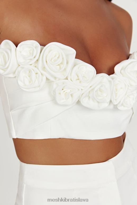 Meshki crop top paloma rose oblečenie biely 4N0F6868