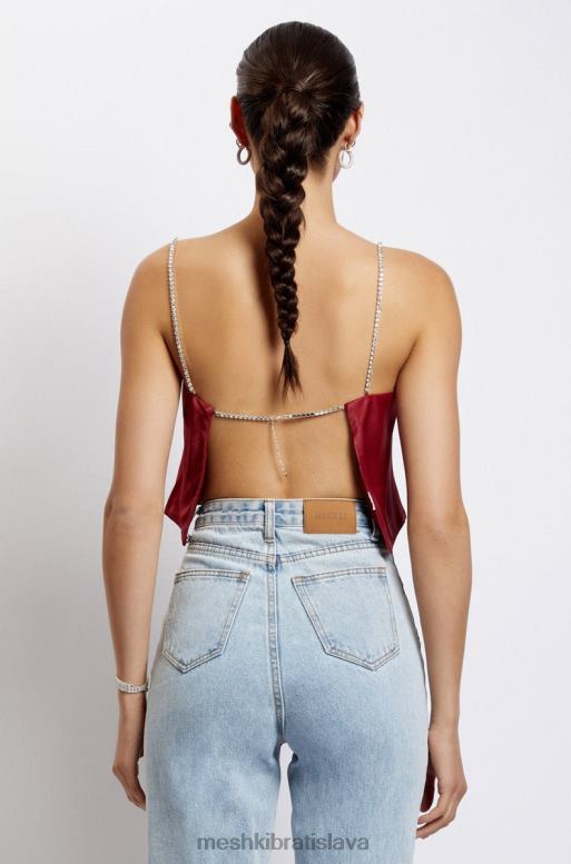 Meshki crop top rovného strihu dayana oblečenie víno 4N0F61173