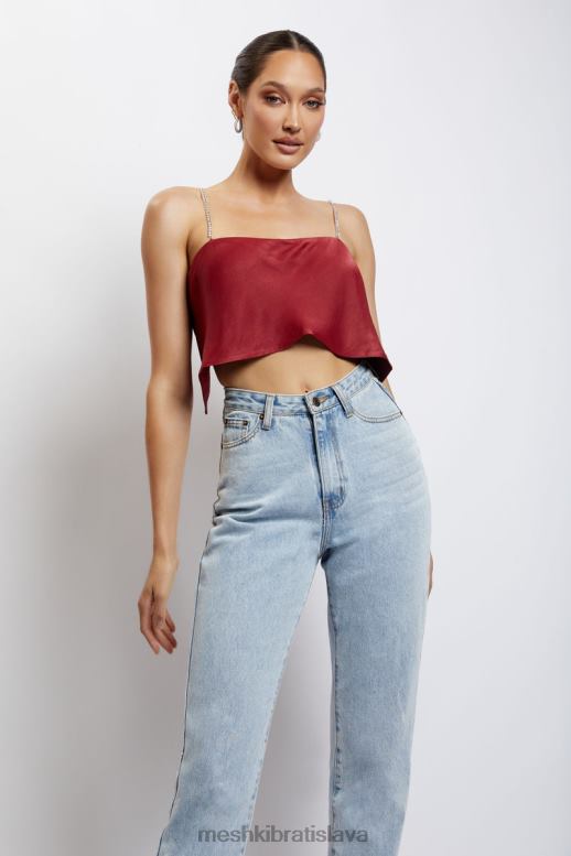Meshki crop top rovného strihu dayana oblečenie víno 4N0F61173