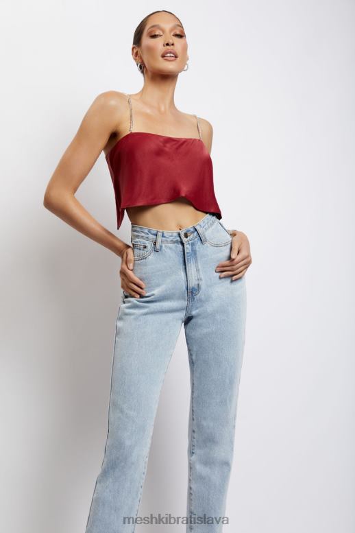 Meshki crop top rovného strihu dayana oblečenie víno 4N0F61173