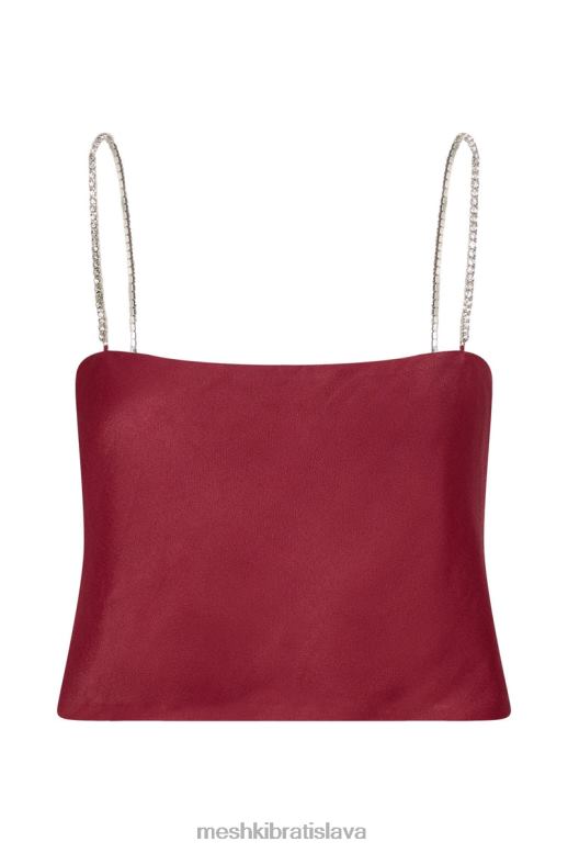 Meshki crop top rovného strihu dayana oblečenie víno 4N0F61173