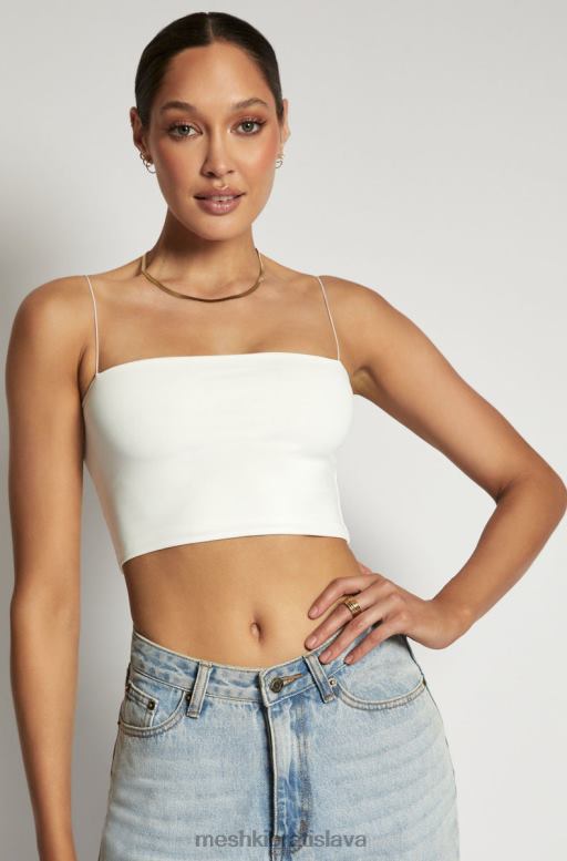 Meshki crop top yvonne cami oblečenie biely 4N0F6938