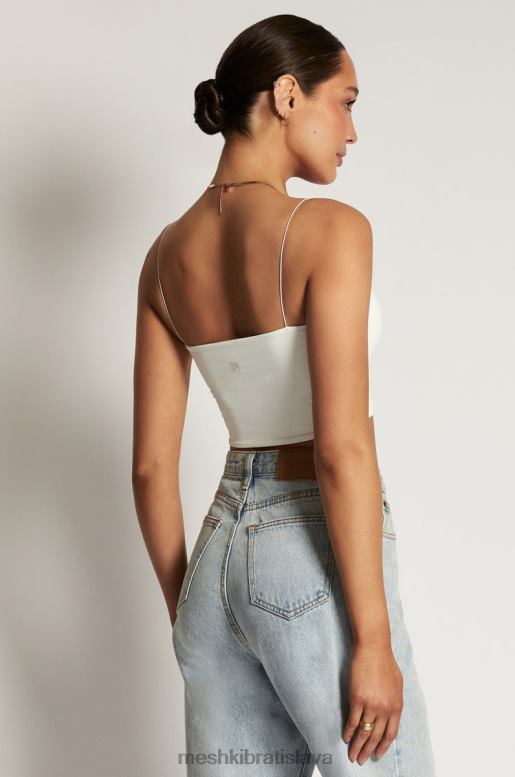 Meshki crop top yvonne cami oblečenie biely 4N0F6938