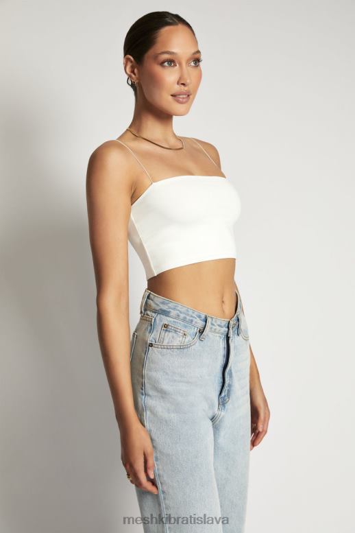 Meshki crop top yvonne cami oblečenie biely 4N0F6938