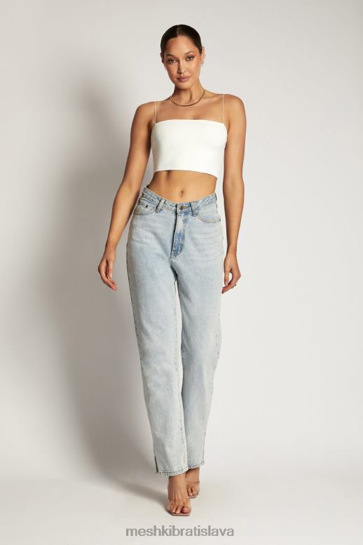 Meshki crop top yvonne cami oblečenie biely 4N0F6938