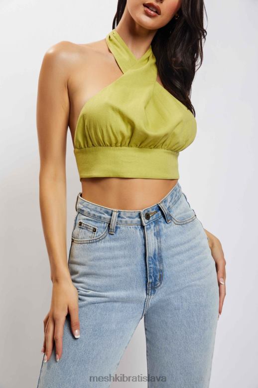 Meshki dudácka ohlávka výstrih ľanový crop top oblečenie jablko 4N0F61128