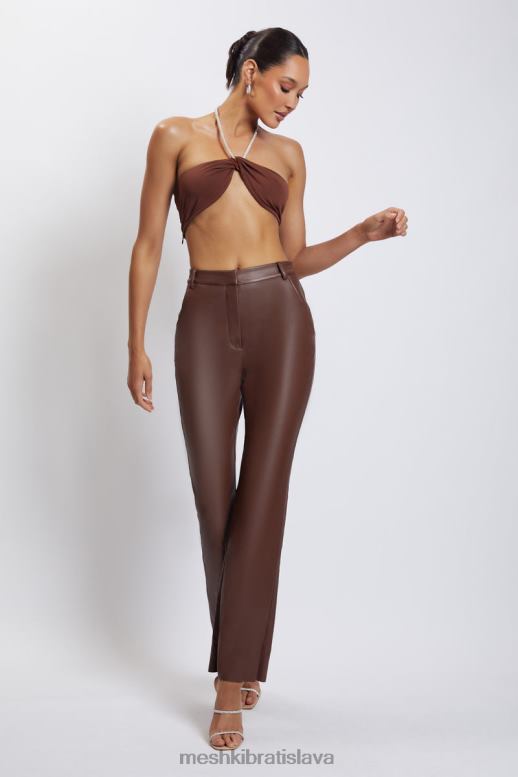 Meshki lea diamante chain ohlávka s výstrihom na krk oblečenie čokoláda 4N0F61117