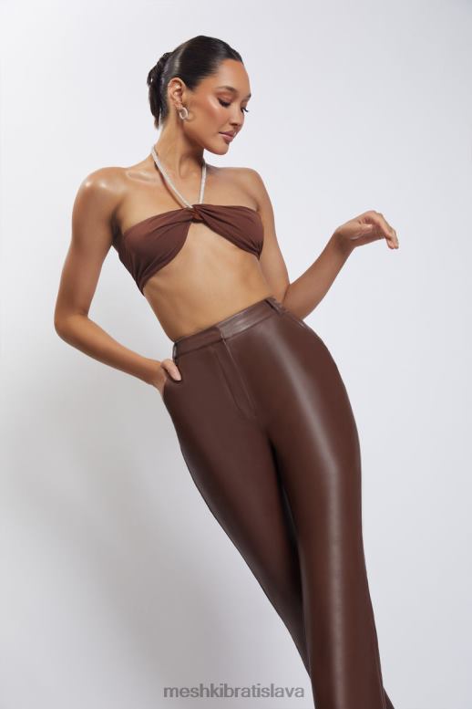 Meshki lea diamante chain ohlávka s výstrihom na krk oblečenie čokoláda 4N0F61117