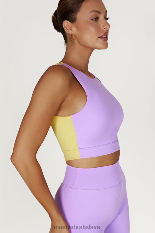 Meshki lori two tone racer crop top oblečenie lila/žltá 4N0F61075