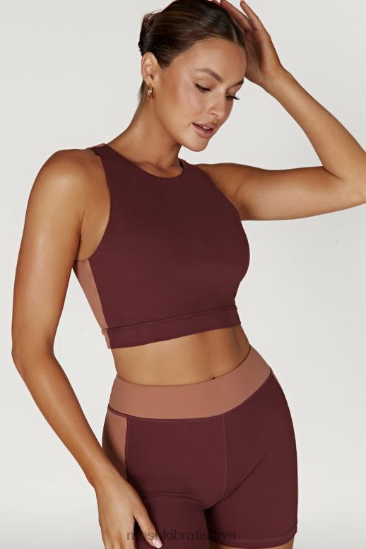 Meshki lori two tone racer crop top oblečenie mahagón/pálenie 4N0F61094