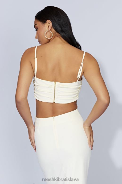Meshki maryse v-hardware crop top oblečenie kosť 4N0F61144