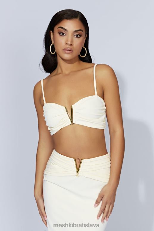 Meshki maryse v-hardware crop top oblečenie kosť 4N0F61144