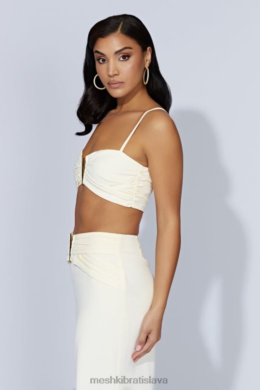 Meshki maryse v-hardware crop top oblečenie kosť 4N0F61144