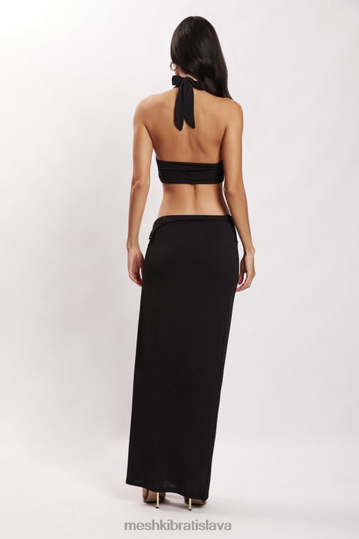 Meshki nicole halter crop top oblečenie čierna 4N0F61178