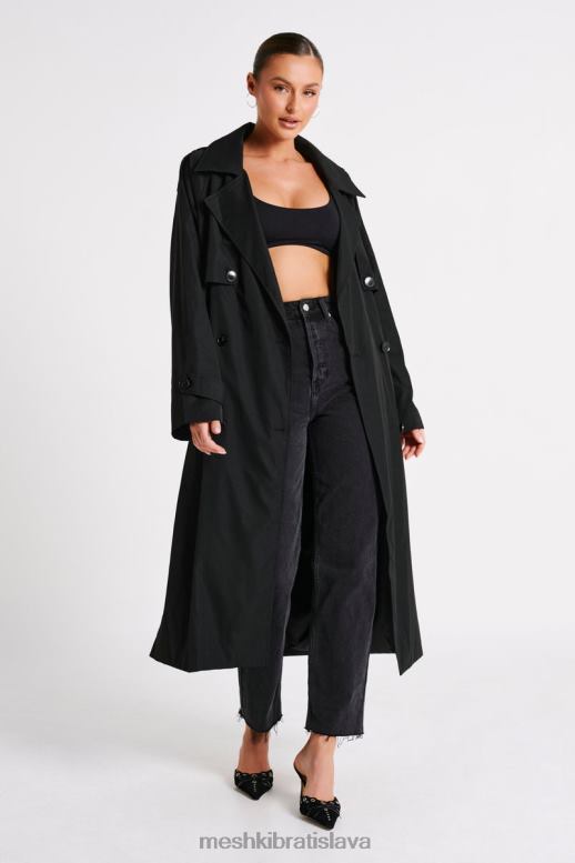 Meshki andreas oversized trenčkot oblečenie čierna 4N0F61615