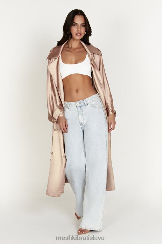 Meshki azaela saténový trenčkot oblečenie šampanské 4N0F61654