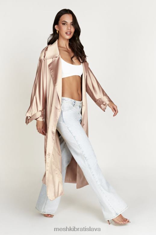 Meshki azaela saténový trenčkot oblečenie šampanské 4N0F61654