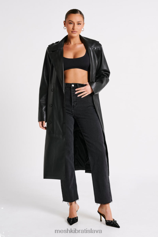 Meshki lexington pu trenčkot oblečenie čierna 4N0F61617