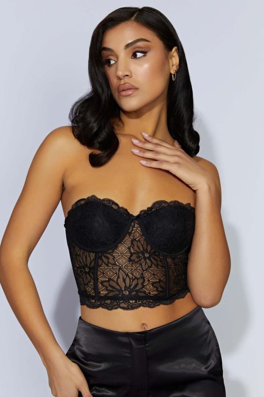 Meshki alessandra čipkovaný korzet oblečenie čierna 4N0F61083