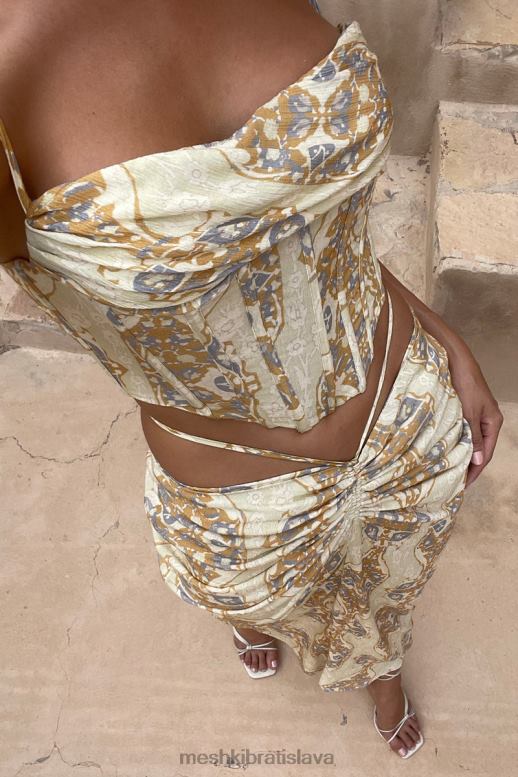 Meshki cyra korzetový top oblečenie perzská tlač 4N0F6972