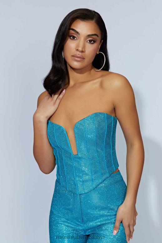 Meshki felicity trblietavý korzet oblečenie akvamarín 4N0F61010