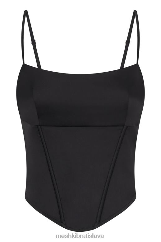 Meshki korzetový top s dlhou šnúrou oblečenie čierna 4N0F61001