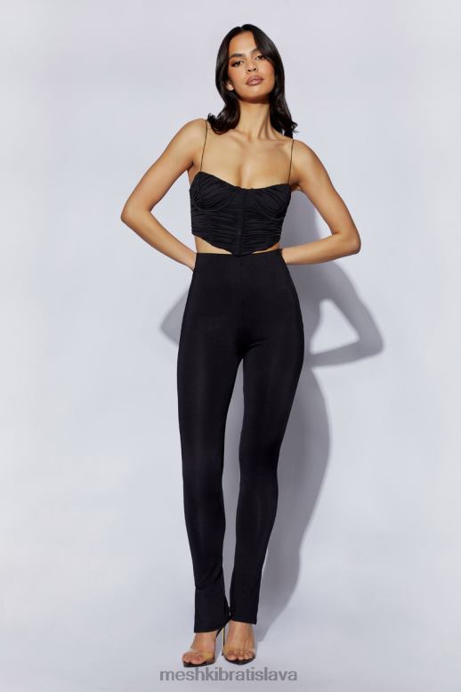 Meshki purpurový vlnitý korzetový top oblečenie čierna 4N0F61102