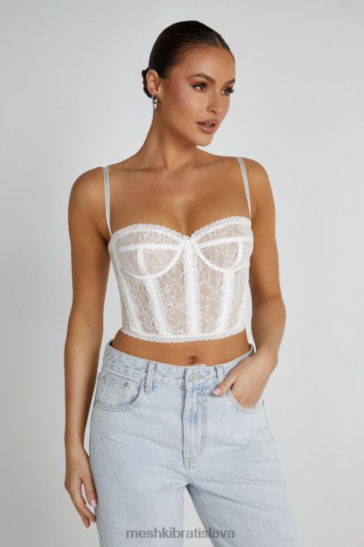 Meshki sansa čipka bustier oblečenie biely 4N0F6794
