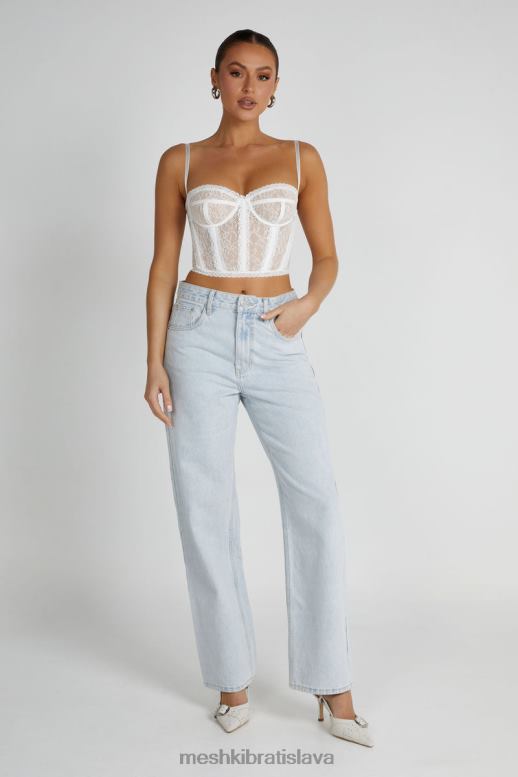 Meshki sansa čipka bustier oblečenie biely 4N0F6794