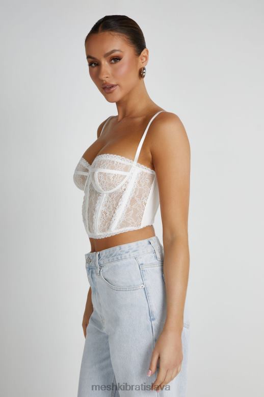 Meshki sansa čipka bustier oblečenie biely 4N0F6794
