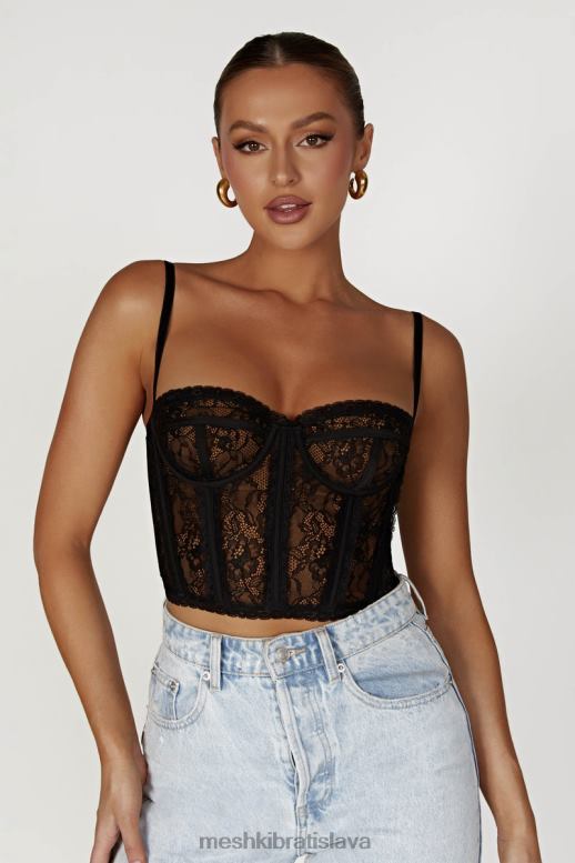 Meshki sansa čipka bustier oblečenie čierna 4N0F6827
