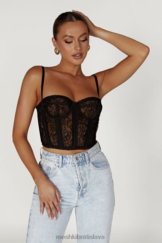 Meshki sansa čipka bustier oblečenie čierna 4N0F6827