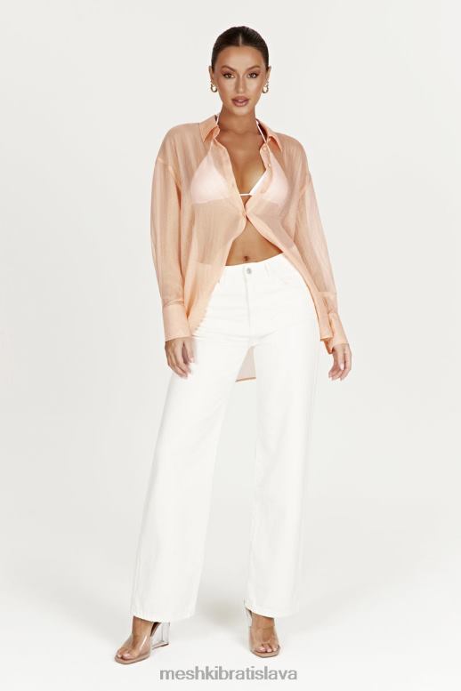 Meshki Molly oversized priesvitná dúhová košeľa oblečenie broskyňa 4N0F61101