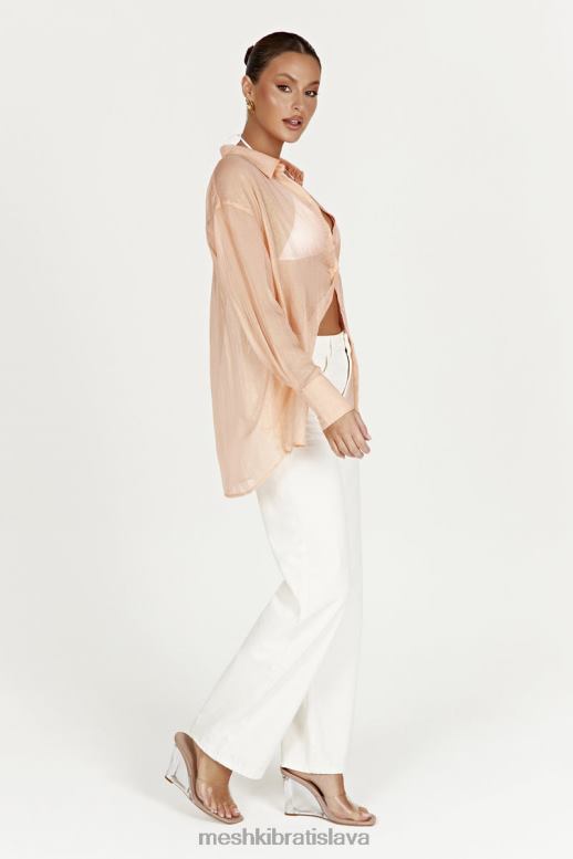 Meshki Molly oversized priesvitná dúhová košeľa oblečenie broskyňa 4N0F61101