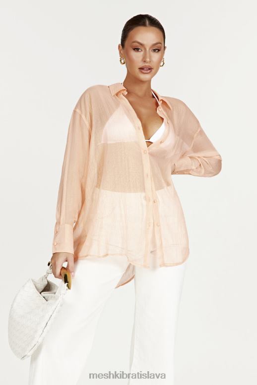Meshki Molly oversized priesvitná dúhová košeľa oblečenie broskyňa 4N0F61101