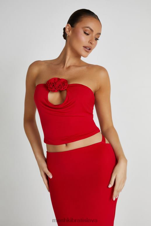 Meshki Megan ružový top bez ramienok oblečenie červená 4N0F6791