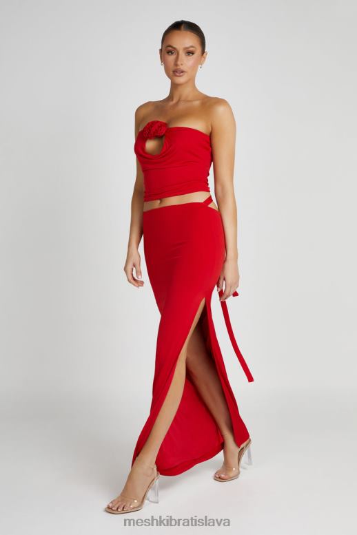 Meshki Megan ružový top bez ramienok oblečenie červená 4N0F6791