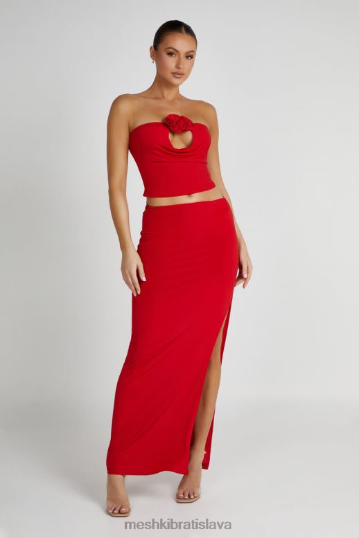 Meshki Megan ružový top bez ramienok oblečenie červená 4N0F6791