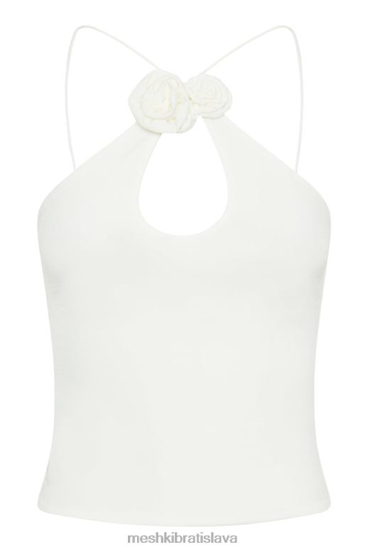 Meshki adeline rose halter top oblečenie biely 4N0F6779