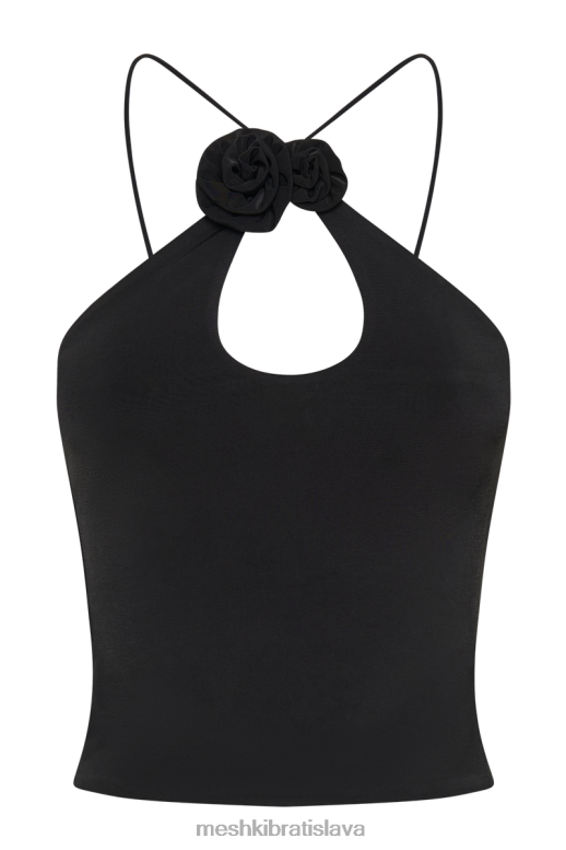 Meshki adeline rose halter top oblečenie čierna 4N0F6857